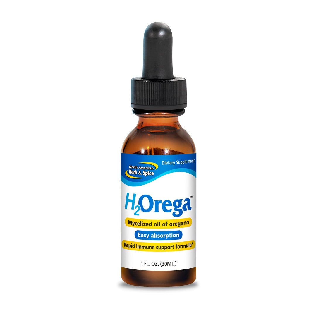 NORTH AMERICAN HERB &amp; SPICE H2Orega - 1 fl. oz. - Mycelized Oil of Oregano - Rapid Immune Support Formula - Easy Absorption - Non-GMO - 173 Servings