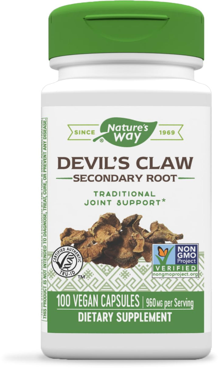 Nature&#39;s Way, Devil&#39;s Claw, Secondary Root, 480 mg, 100 Vegetarian Capsules