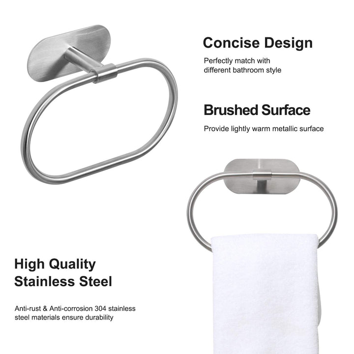HouseAid Self Adhesive Towel Ring for Bathroom, Stainle