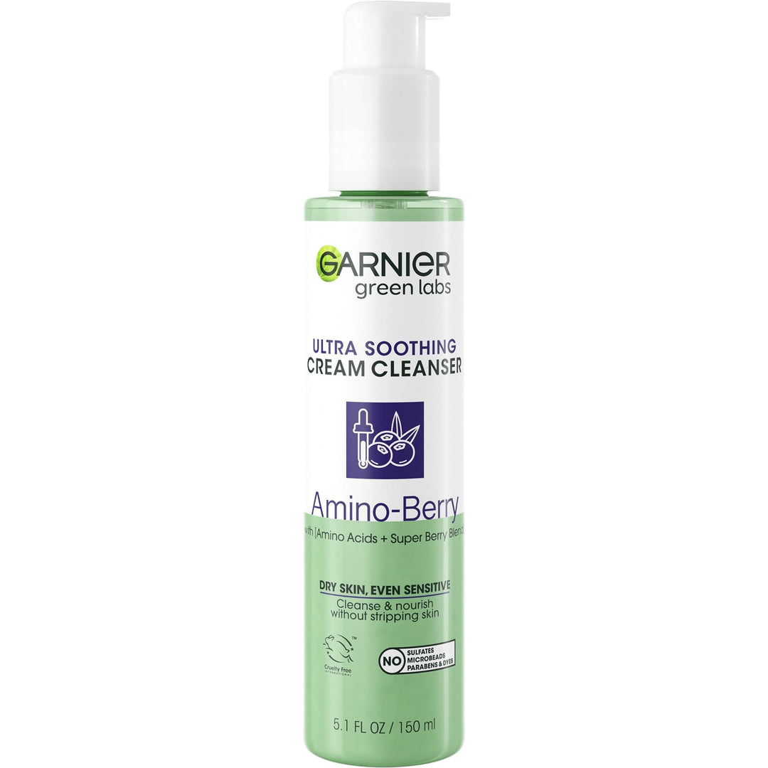 Green Labs Amino-Berry Soft Gentle Facial Cream Cleanser Hydrates and Soothes Skin, 5.07 fl oz