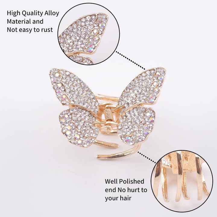 HP304 Retro Butterfly Hair Claw Clip Hair Accessories For Women Girls by LINJIE JEWELRY