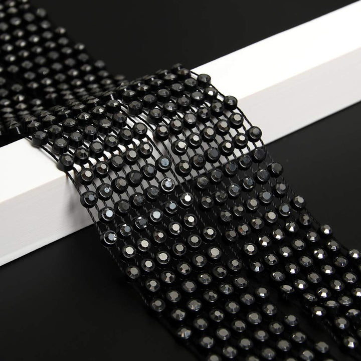 Rhinestone Neck Tie Gift for Women Black