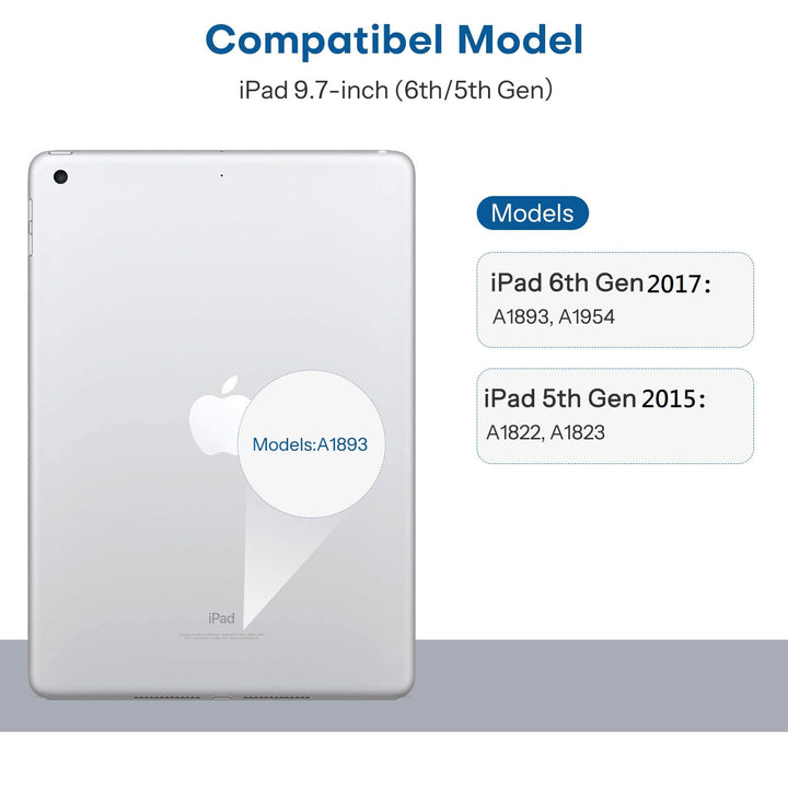Screen Protector for iPad 6th Generation 9.7 inch/iPad 5th Generation, Tempered Glass Compatible with iPad Air 2 9.7 inch