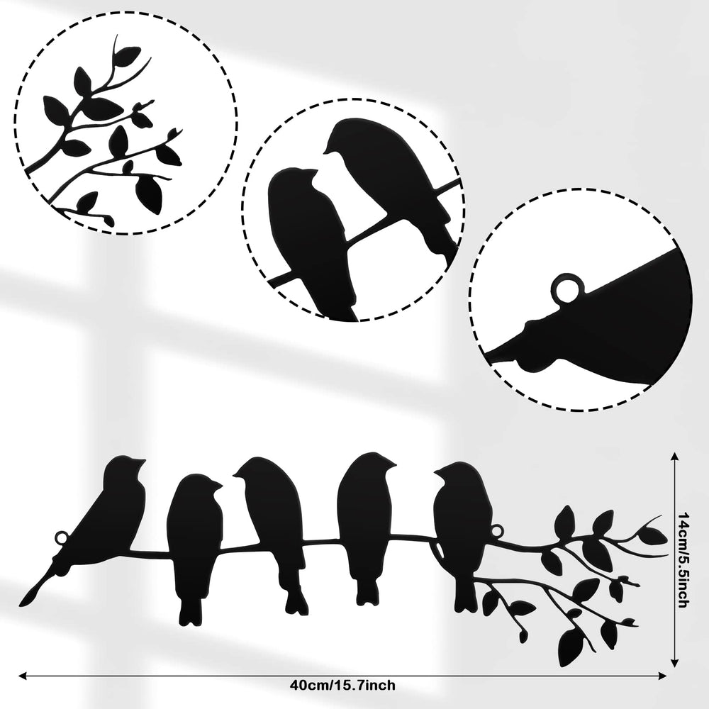 Ferraycle Metal Bird Wall Art Birds on the Branch Wall 