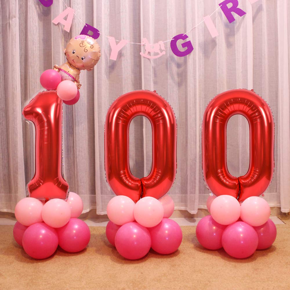 40 Inch Red Large Numbers Balloons 0-9, Number 8 Digit 
