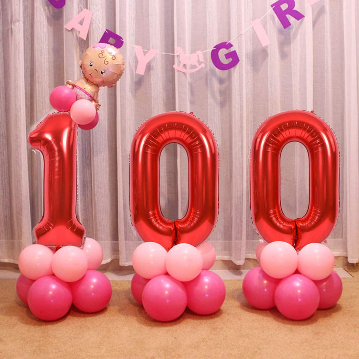 40 Inch Red Large Numbers Balloons 0-9, Number 8 Digit 