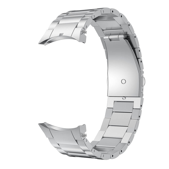 Compatible for Samsung Galaxy Watch 7/6 Classic 47mm 43mm/5 Pro 45mm Bands, No Gaps 20mm Stainless Steel Metal Watch Strap Compatible for Samsung Galaxy Watch 6/5/4 40mm/44mm Band, Silver