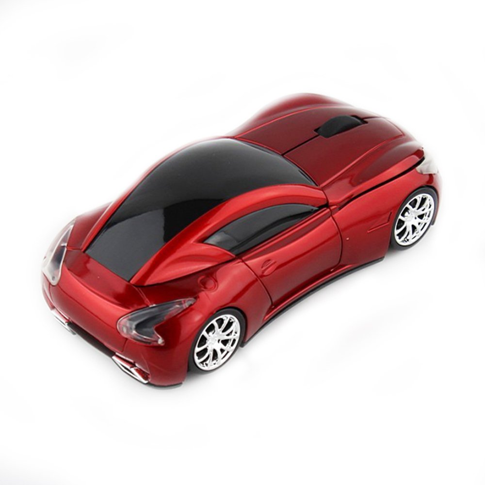 Sports Car Mouse Wireless Mouse Computer Mice Laptop Optical Gaming Mouse Red (Red)