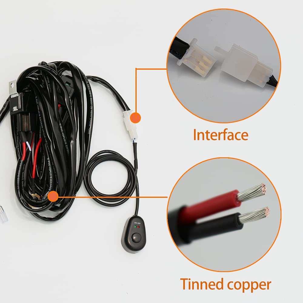 LED Work Lights Bar Wiring Harness Kit 1 Leads DC12V 40