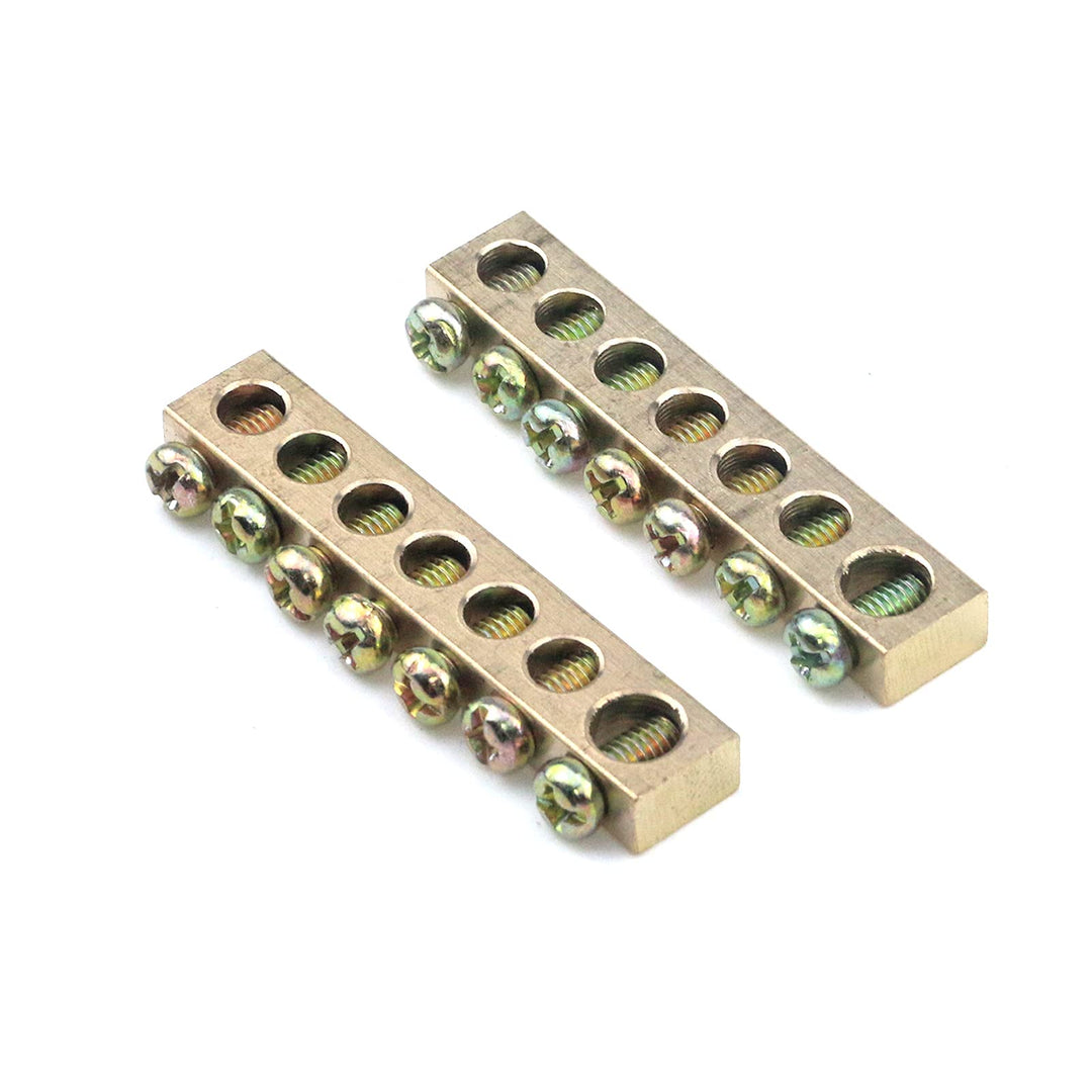 7 Positions Terminal Ground Bar Electrical Wire Screw Terminal Ground Copper Neutral Bar Pack of 5