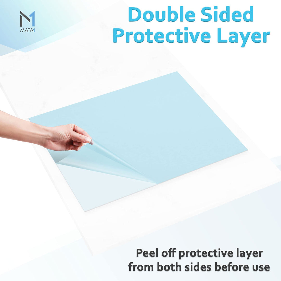 Mata1 PET Plexiglass Sheet, Flexible & Thin, (8x10 x 0.03 inch, Clear, 5 Pack), Softened-Edge Acrylic Style Transparent Plexiglass for Picture Frame Glass Replacement & DIY Craft Projects