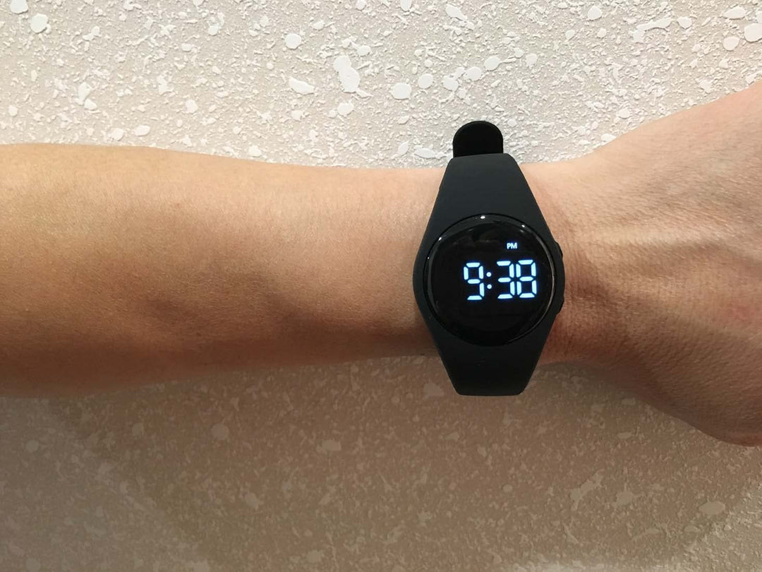 Vibrating Alarm Watch, Water Resistant Potty Training Watch Rechargeable Medical Reminder Watch with Timer and 15 Daily Alarms (Black)