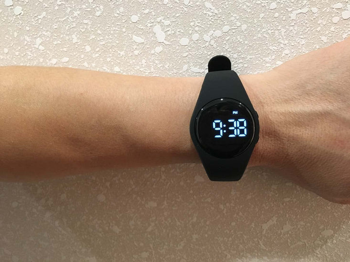 Vibrating Alarm Watch, Water Resistant Potty Training Watch Rechargeable Medical Reminder Watch with Timer and 15 Daily Alarms (Black)