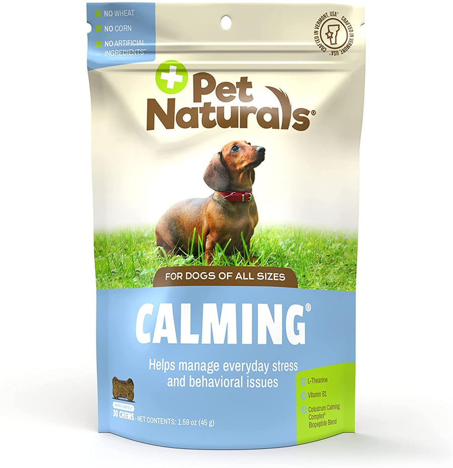 Calming for Dogs, 30 Chews - Naturally Sourced Stress and Anxiety Calming Ingredients for Behavior Support - Vet Recommended