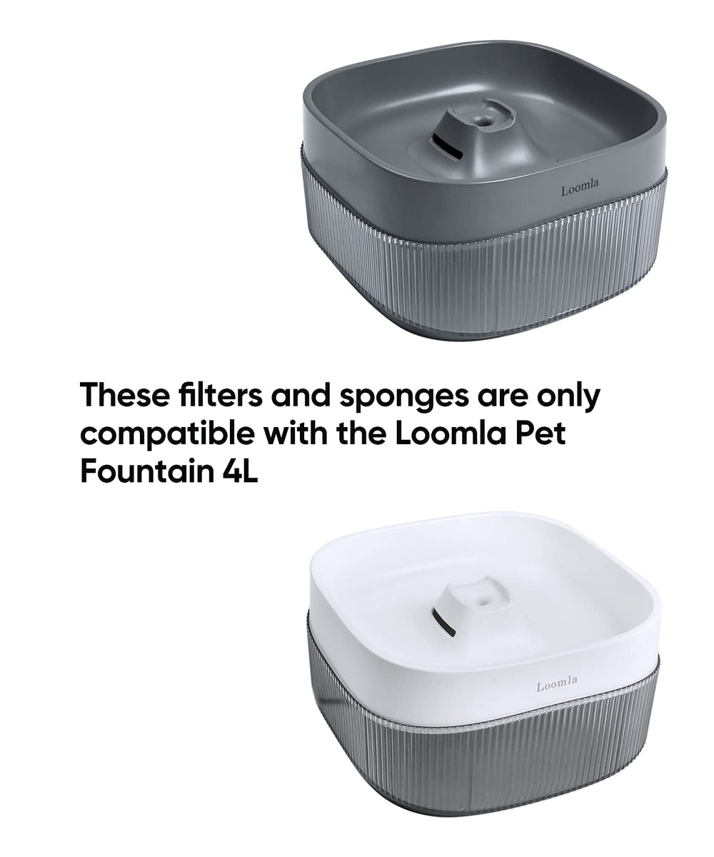 4 Pack Replacement Filters & 2 Pack Replacement Pre-Filter Sponges for 135oz/4L Automatic Dog Water Bowl Dispenser Cat Water Fountain (VC1460)