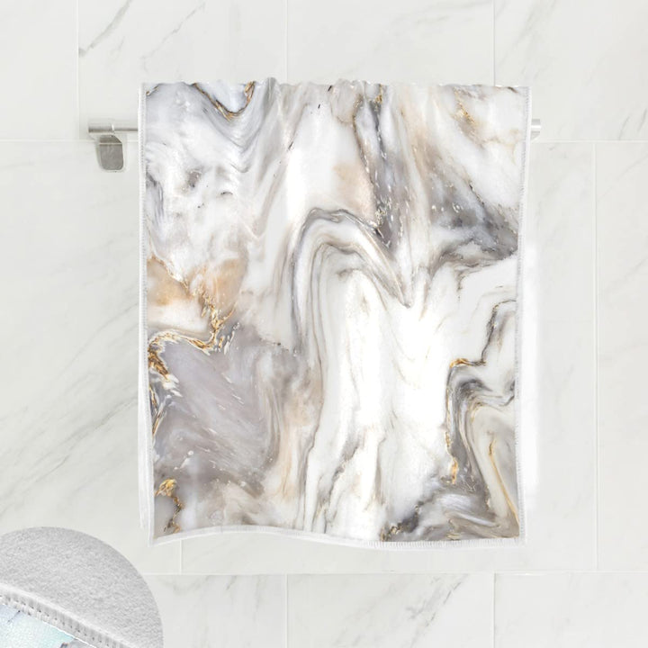 White Gold Marble Hand Bath Towel Shower Towels Set Gray Tie Dye Kitchen Hanging Gym Fingertip Bathroom Towel Highly Absorbent