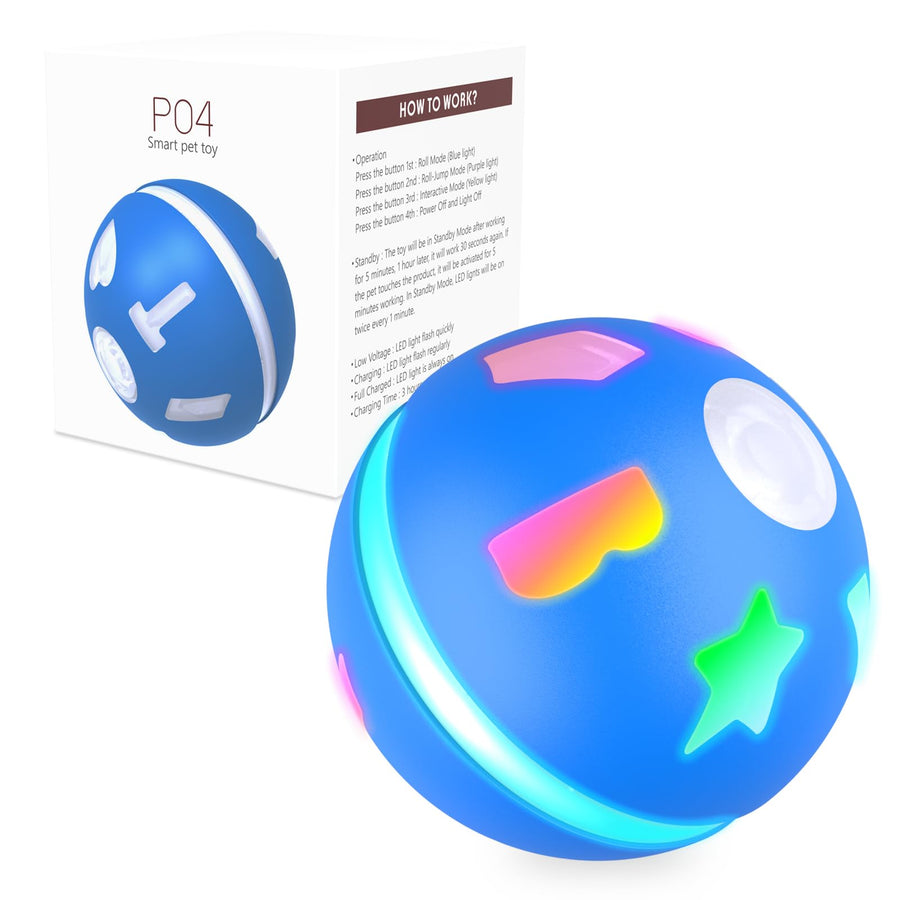 Interactive Dog Toy Wicked Ball for Indoor Cats/Dogs with Motion Activated/USB Rechargeable