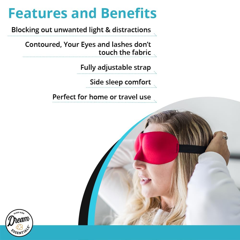 Wild Essentials® Sweet Dreams™ Comfortable & Contoured Sleep Mask Kit with Carry Pouch and Moldex® Ear Plugs, Travel Set, Gift