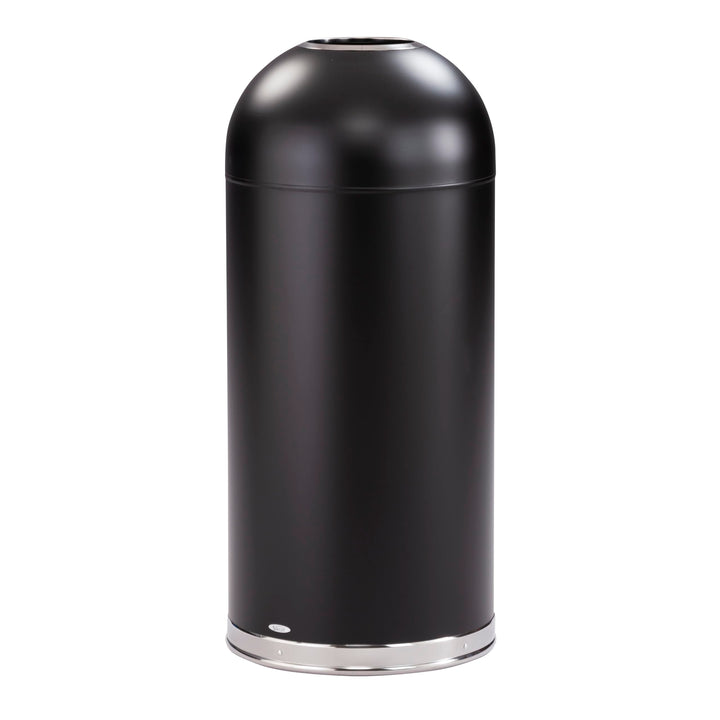 Open Top Dome Trash Can, Touch-Free Garbage Bin, Durable, Puncture-Resistant, 15 Gallons, Black