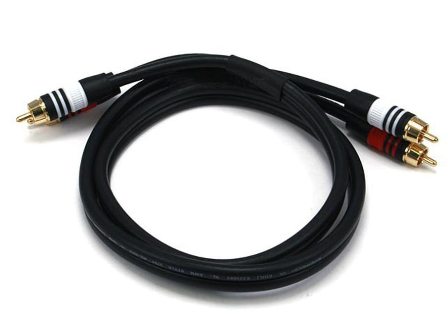 Monoprice Premium Two-Channel Audio Cable - 3 Feet - Bl