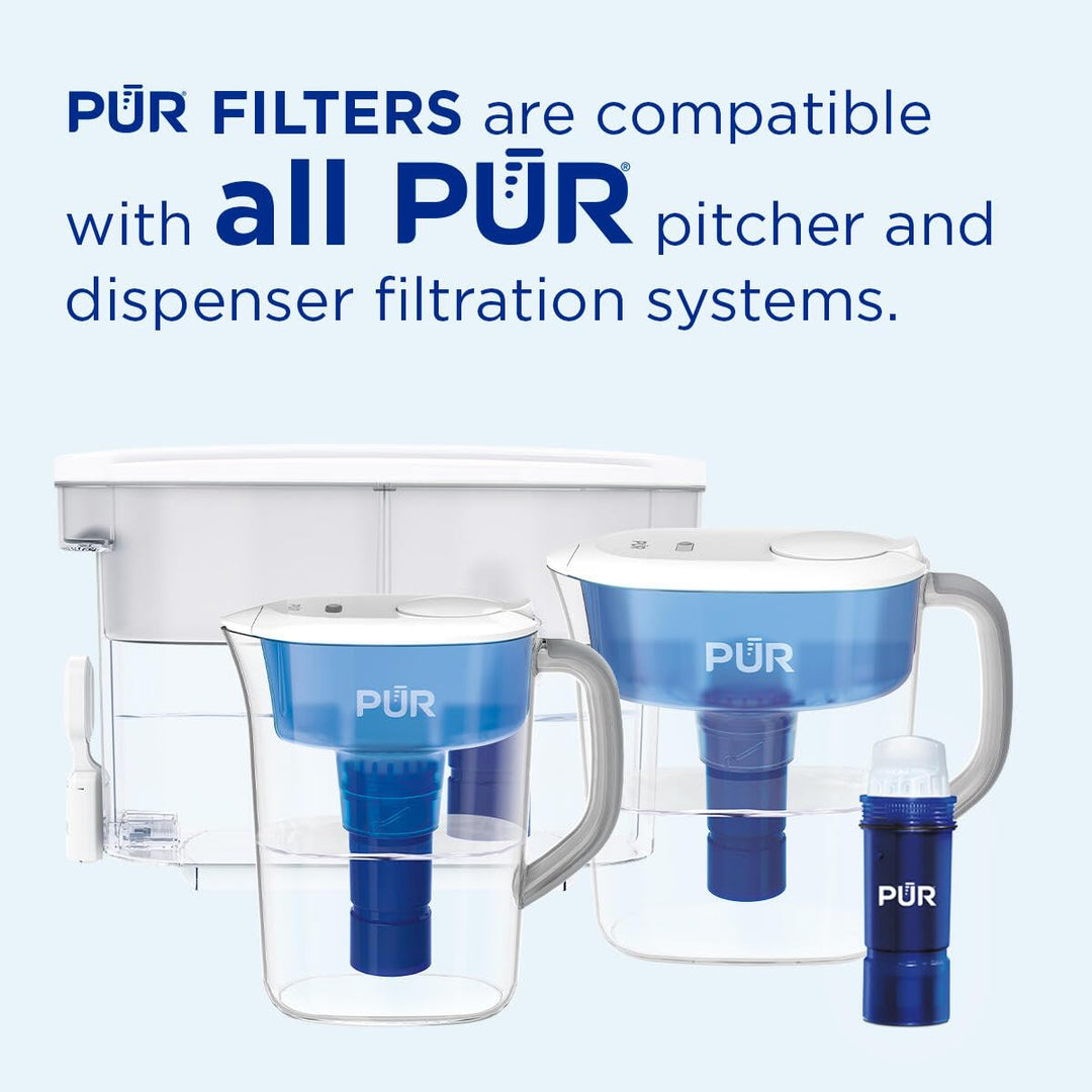 PLUS Water Pitcher Replacement Filter with Lead Reduction (3 Pack), Blue â€“ Compatible with all Pitcher and Dispenser Filtration Systems