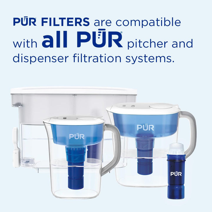 PLUS Water Pitcher Replacement Filter with Lead Reduction (3 Pack), Blue â€“ Compatible with all Pitcher and Dispenser Filtration Systems