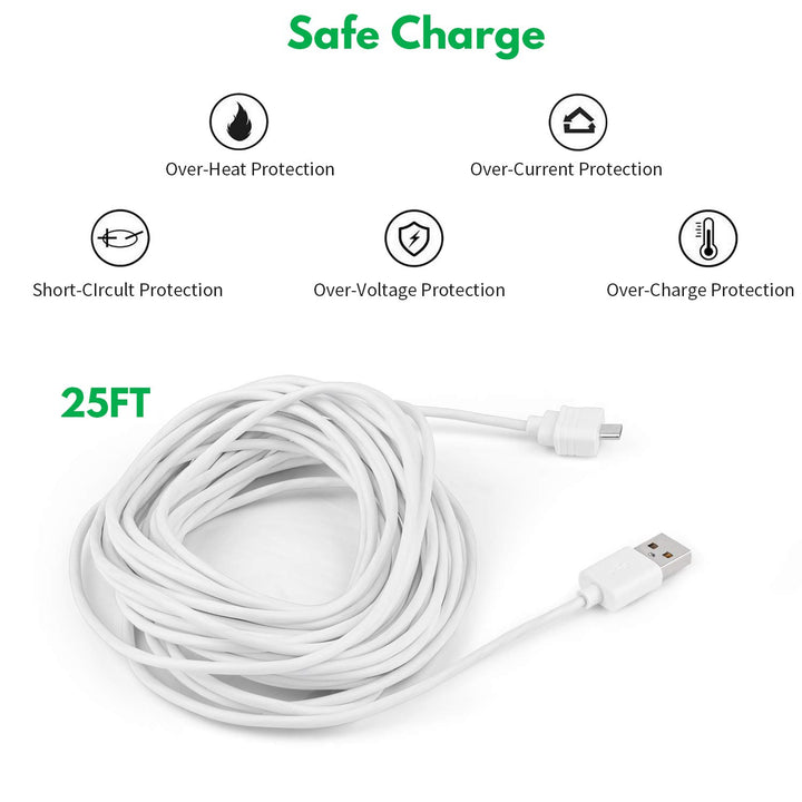 Zeshbit 25ft/7.5m Power Cable for Blink Mini Security C