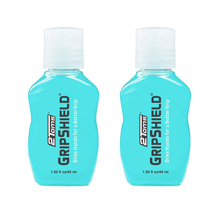 2Toms GripShield, Non-Sticky Grip Enhancer, Dry Grip Solution for Sweaty Hands, Tennis, Pickleball, Golf, Pole Dancing and Gaming, 1.5 Ounces, 2 Bottles