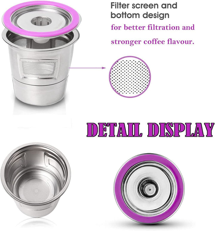 2Pcs Reusable k cups for Keurig 2.0 & 1.0,Metal Stainless Steel k cup Refillable mini Keurig duo Coffee Pods Filter,for Keurig Coffee Makers
