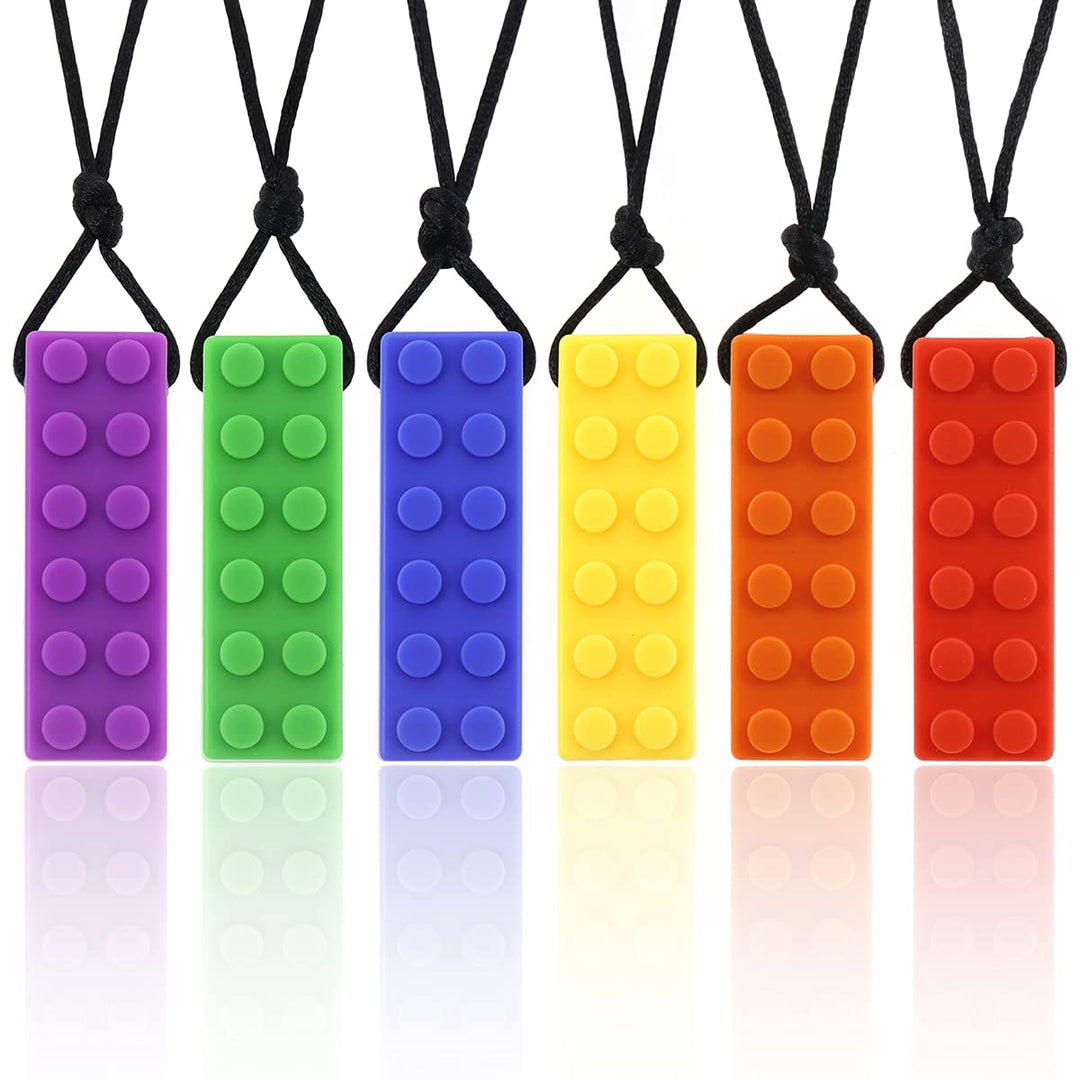 Chew Necklaces for Sensory Kids, 6 Pack Silicone Chewy 