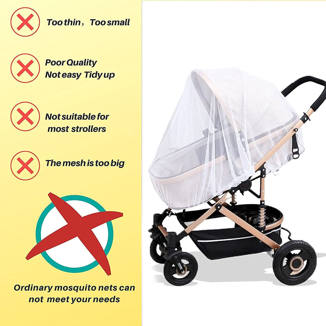 Baby Stroller Mosquito nets, Universal Lock-Type Baby Stroller Mosquito nets, Stretch nets, Breathable and Folding Dual-use Zipper nets, Baby car seat Covers, Cradles (Black)