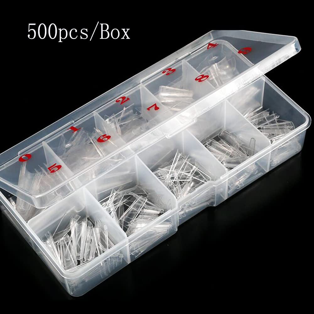 Coffin Acrylic Nails-Clear Fake Nail Coffin Shape Long Half Cover Nails Coffin Shaped Ballerina Nails Tips,DIY Nail Salon Art 10 Size 500PCS with Box (Clear)ââ‚¬¦
