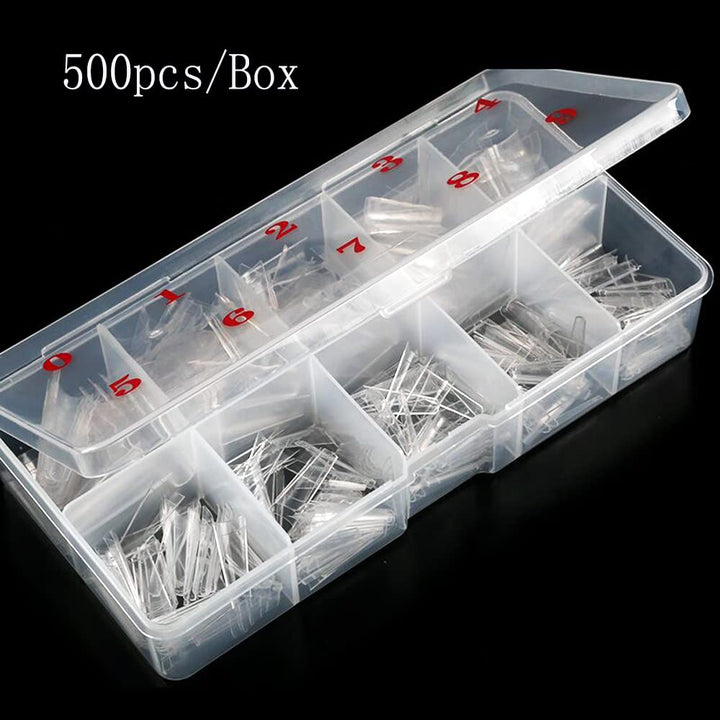 Coffin Acrylic Nails-Clear Fake Nail Coffin Shape Long Half Cover Nails Coffin Shaped Ballerina Nails Tips,DIY Nail Salon Art 10 Size 500PCS with Box (Clear)ââ‚¬¦
