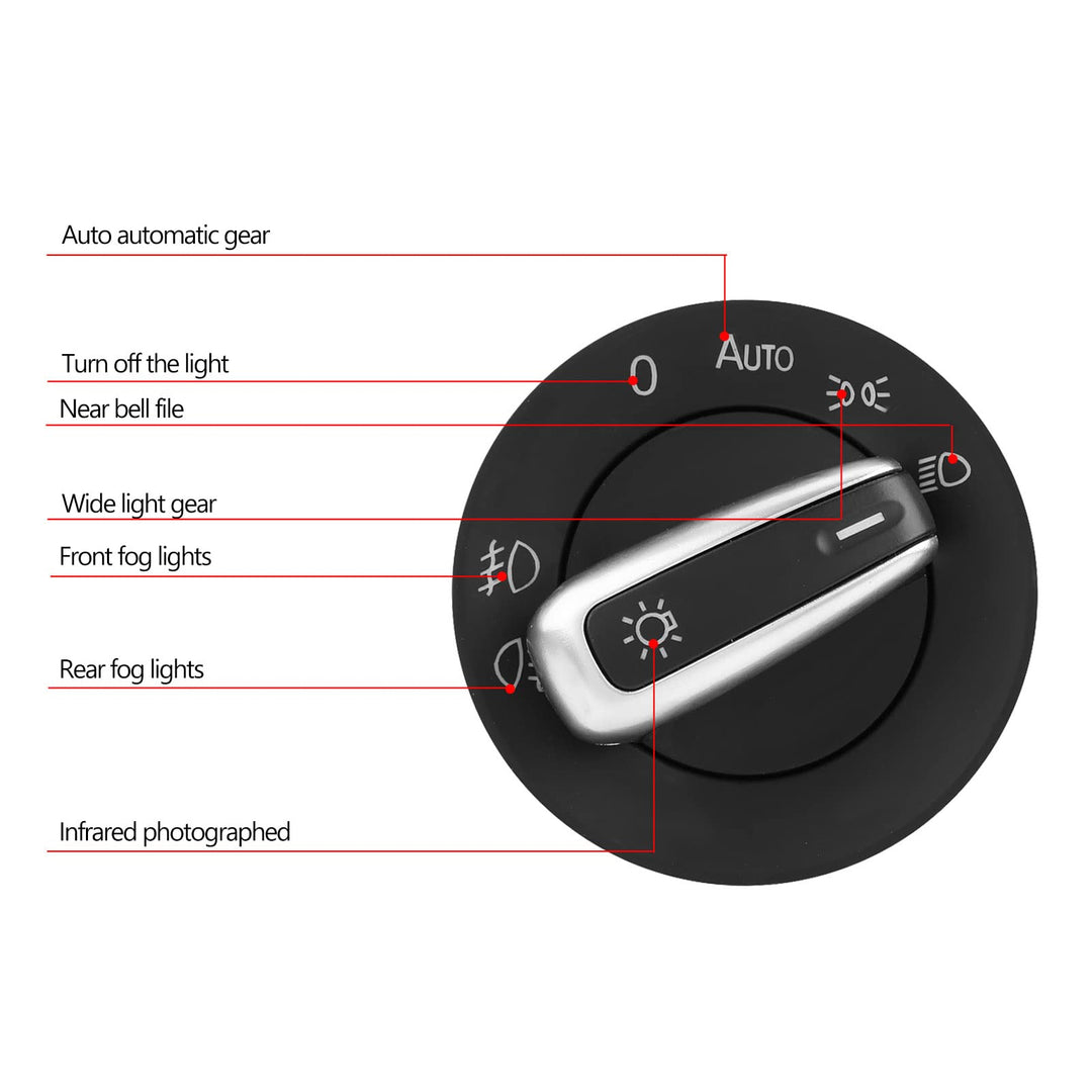 Auto Headlight Switch, Keenso Light Sensor Headlight Switch Button Module 1Z0941431K for VW MK5 MK6 Jetta Tiguan Passat