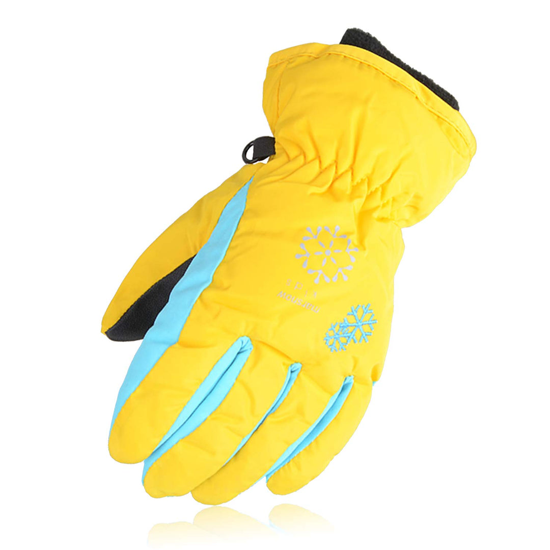 Kids Winter Snow Ski Gloves Children Snowboard Gloves for Boys Girls (Yellow, S (6-7 Years))
