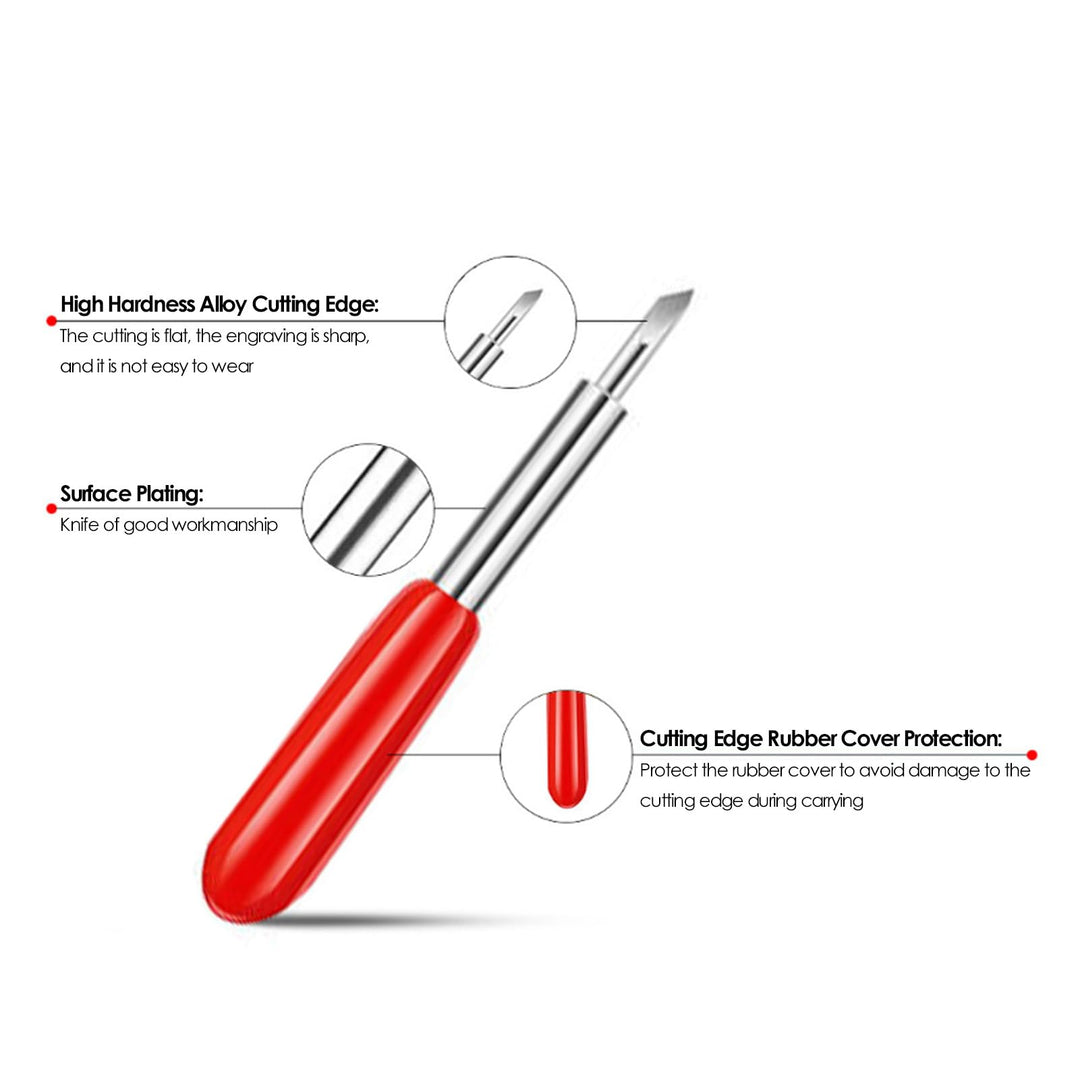 15Pcs 45 Degree Plotter Cutter Blades Red Cover Replacement Cemented Carbide GCC Cutter Cutting Plotter Blade Set Lettering Blade Cutter Blades