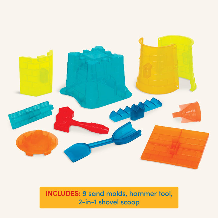 – Sand Toys For Kids – 11Pc Sandcastle Building Kit With Molds And Shovel – Outdoor Sandbox Toys – Sand Castle Play Set – 3 Years + – Sand Castle Play Set