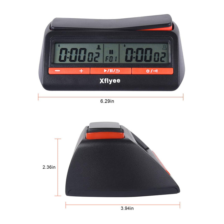 [2023 New] Chess Clock - Digital Chess Timer, Available for Portable Timer for Board Games and Chess with Bonus and Delayed Countdown Function