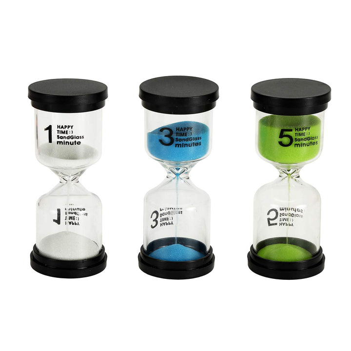 6 Pack Sand Timer, Colorful Hourglass Timer 1 min/3 mins/5 mins/10 mins/15 mins/30 mins Sandglass Timer for Kids Games Classroom Kitchen Home