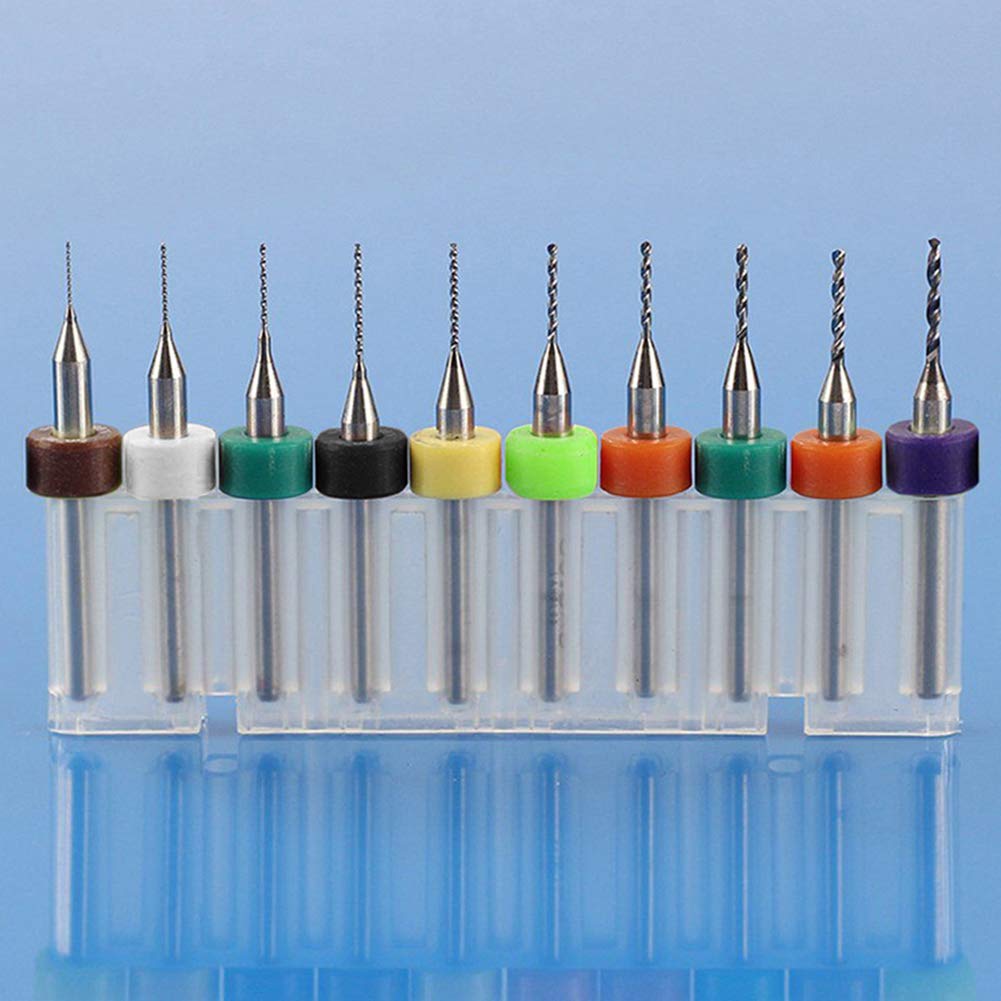 WayinTop 50pcs PCB Drill Bits Set Spiral Flute Carbide 