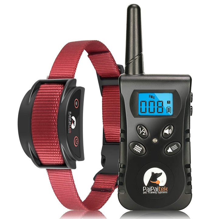 PaiPaitek No Shock Dog Training Collar with Remote, Lightest Vibration Collar for Small Dogs 5-15lbs &amp; Medium Large Dogs, Rechargeable, Waterproof, 1600ft Range, No Prongs