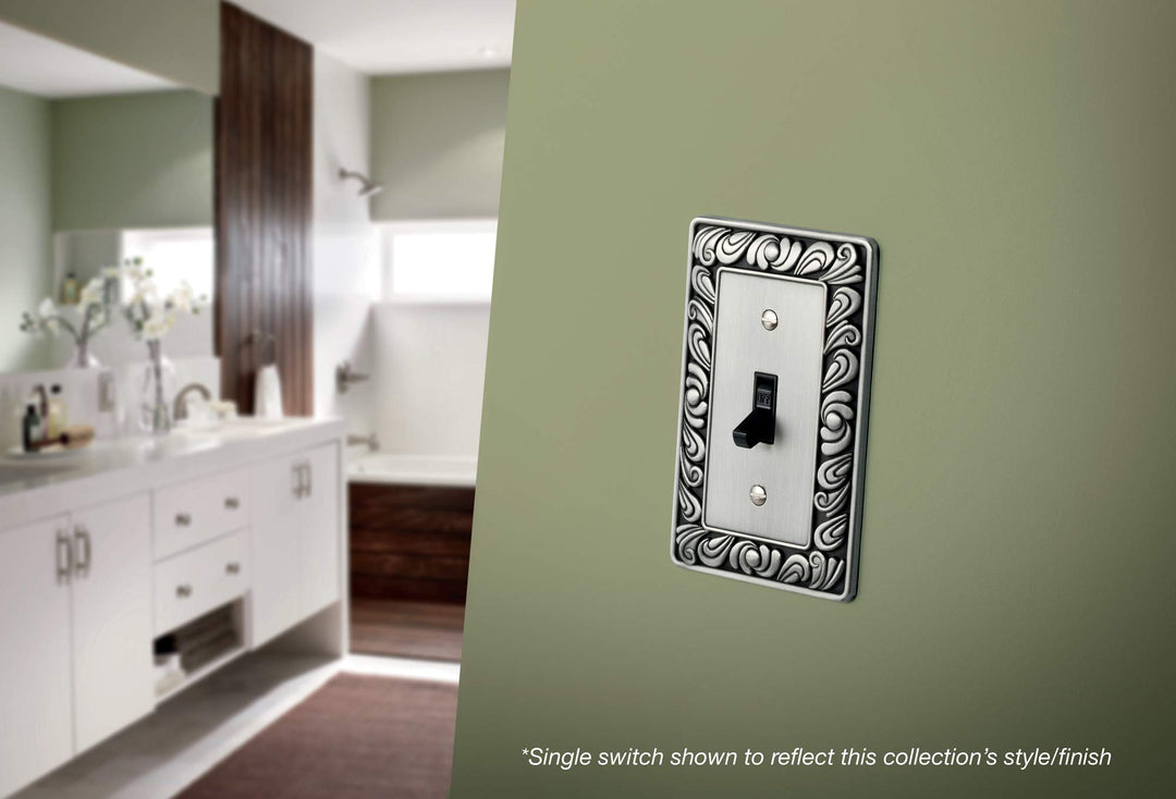 Franklin Brass Paisley Wall Plate, Brushed Satin Pewter