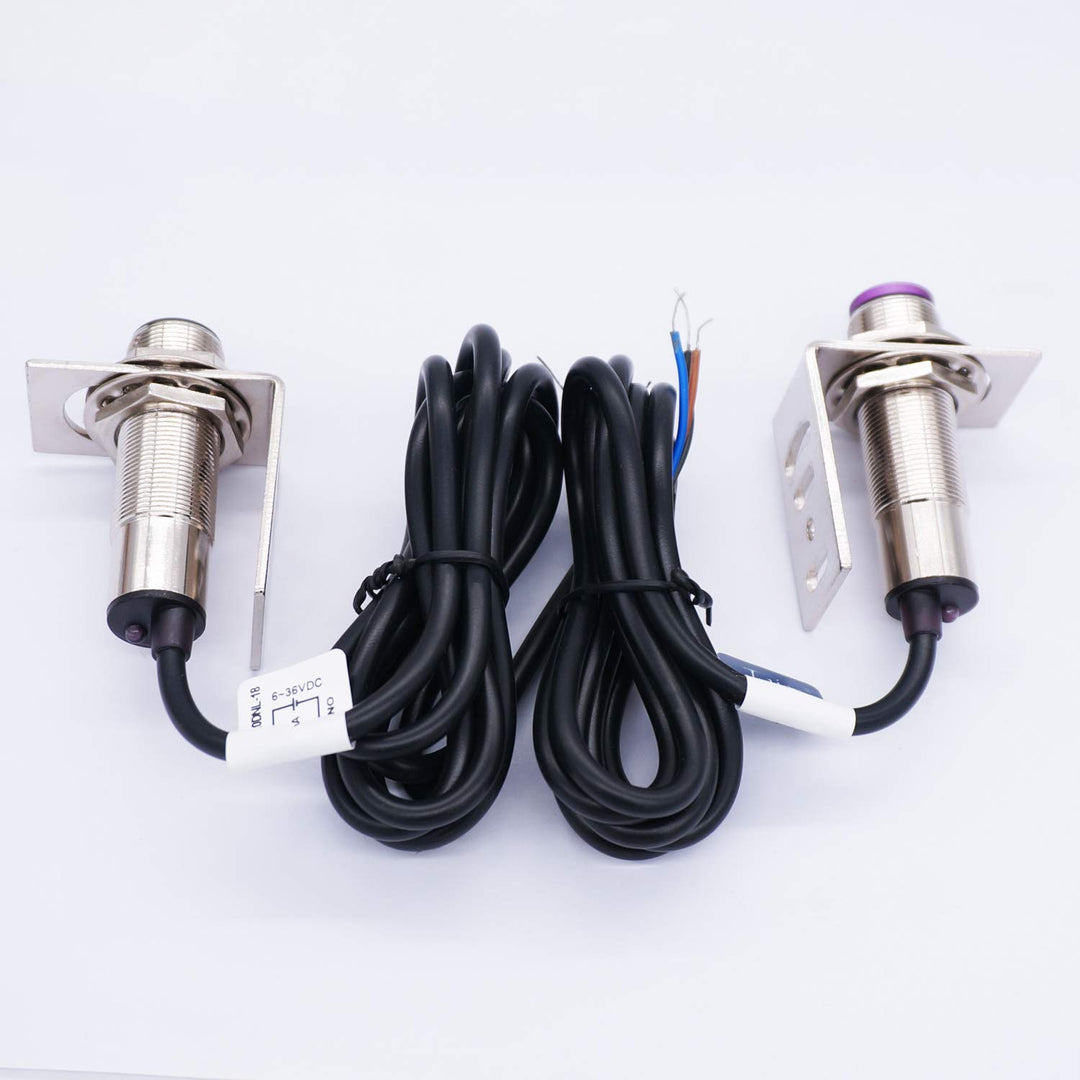 /1 Pair 0-20M Indoor Wall Mounted Photoelectric Beam Sensor NPN NO 18mm Photoelectric Sensor Switch Proximity Switch 2m line Length with Infrared Ray Beam E3F-20DNL-18