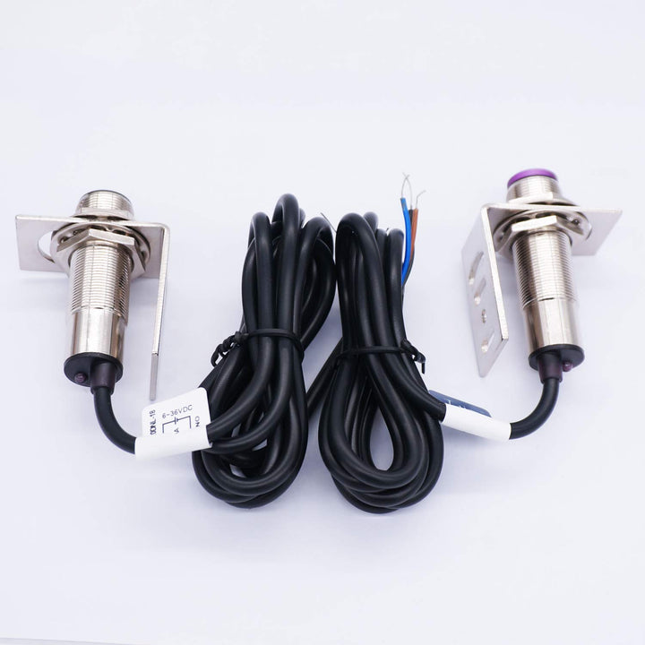 /1 Pair 0-20M Indoor Wall Mounted Photoelectric Beam Sensor NPN NO 18mm Photoelectric Sensor Switch Proximity Switch 2m line Length with Infrared Ray Beam E3F-20DNL-18
