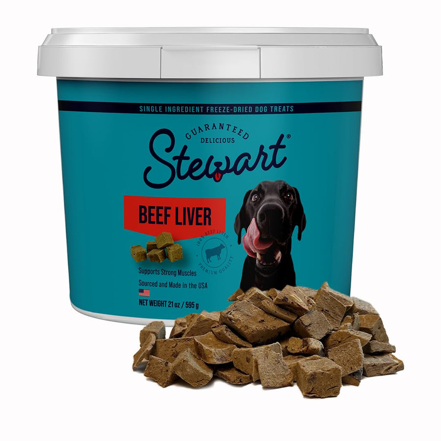 Single Ingredient Freeze Dried Raw Dog Treats, Beef Liver, 21 Ounce Value Size Resealable Tub, Training Treats or Meal Topper for All Size Dogs, High Protein, Grain-Free, Gluten-Free