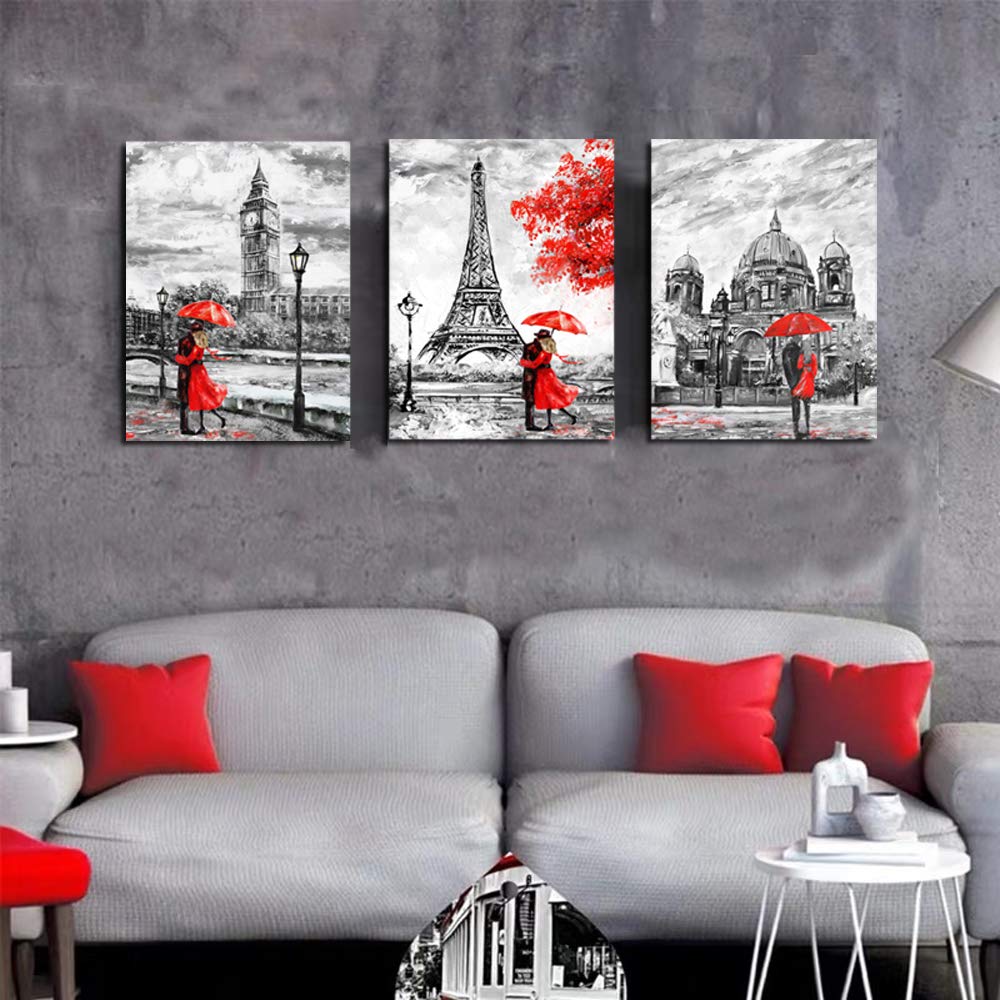Modern Paris Effiel Tower London Big Ben Berlin City Wa