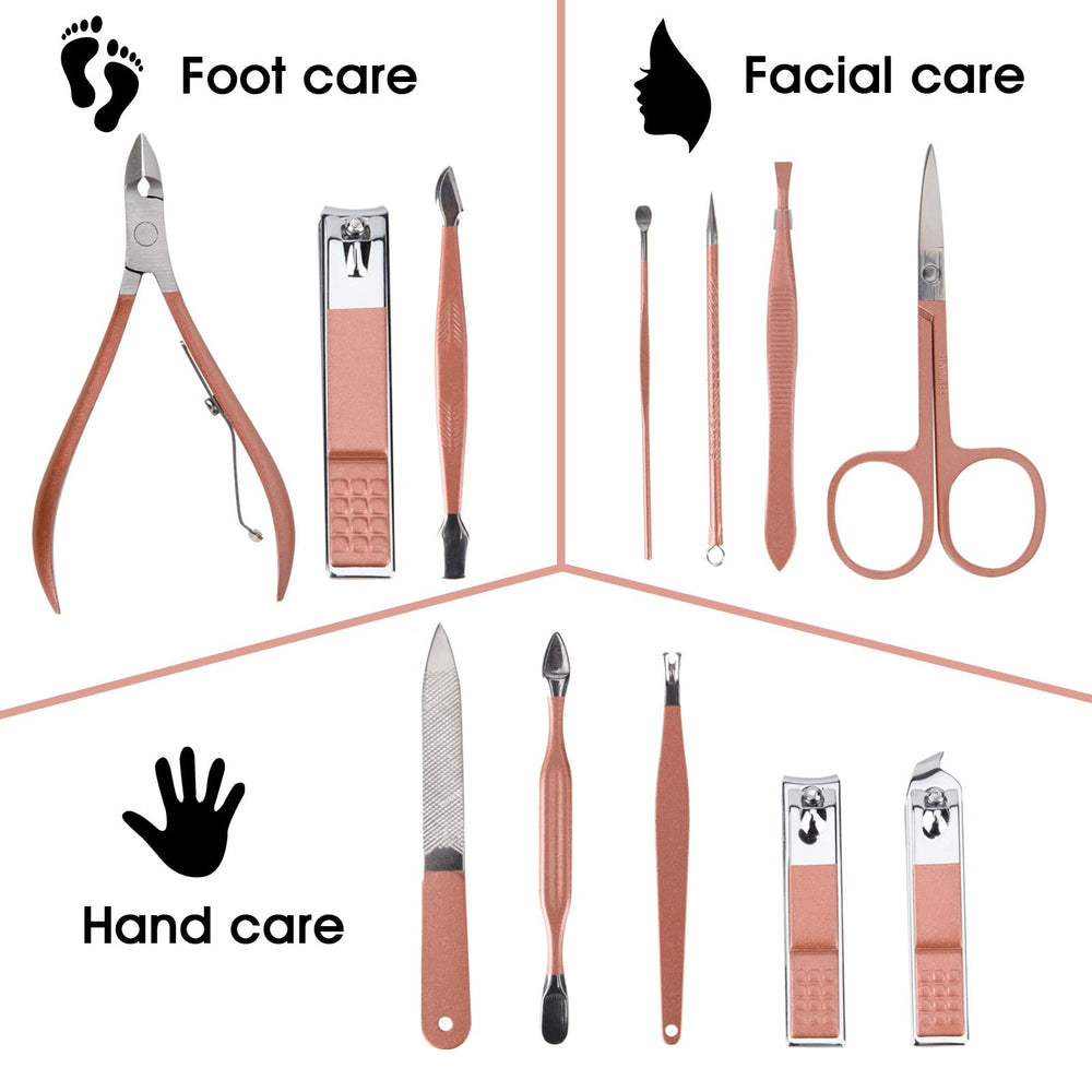 Nail Clippers and Beauty Tool Portable Set, Rose Gold M
