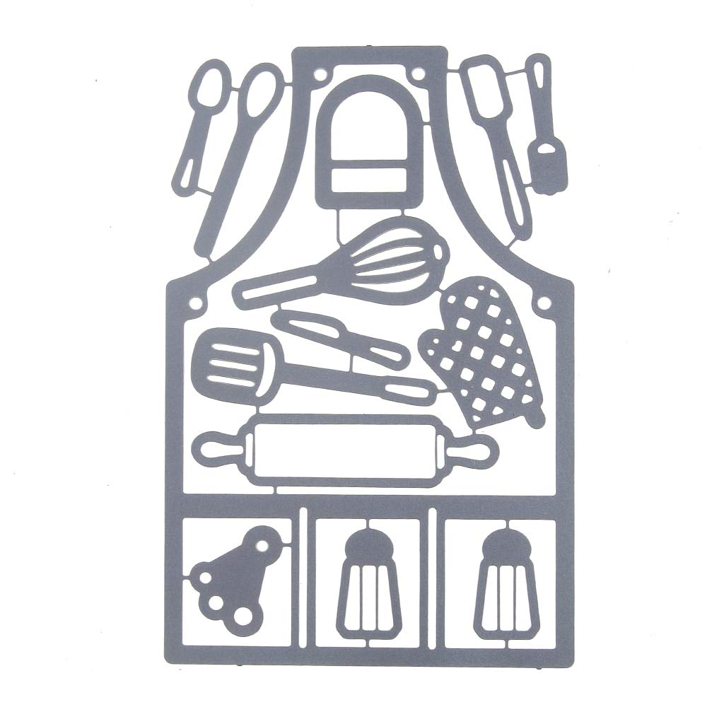 1 Pcs Kitchen Apron Cutting Dies, Metal Cutting Dies Stencils for DIY Cards Making Scrapbooking Dies Cuts Photo Album Art Cut Die Knife Mold 85MMx129MM