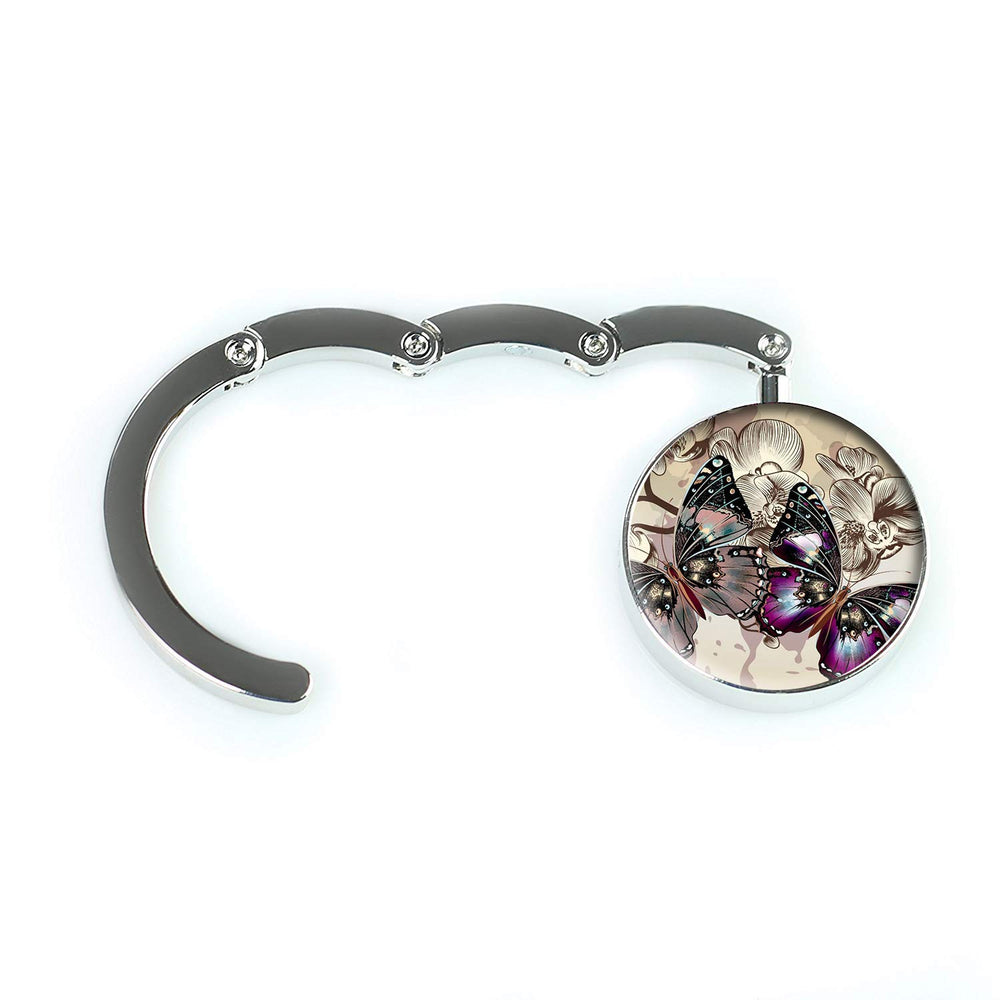 Bright Butterfly Purse Hanger Purse Hook for Table Foldable Handbag Storage Folding Decor Table Hook