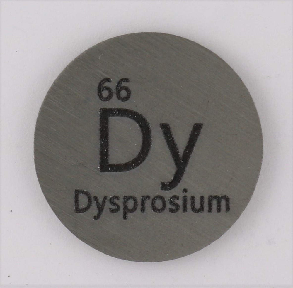 Dysprosium (Dy) 24.26mm Metal Disc with Acrylic Case for Collection or Experiments